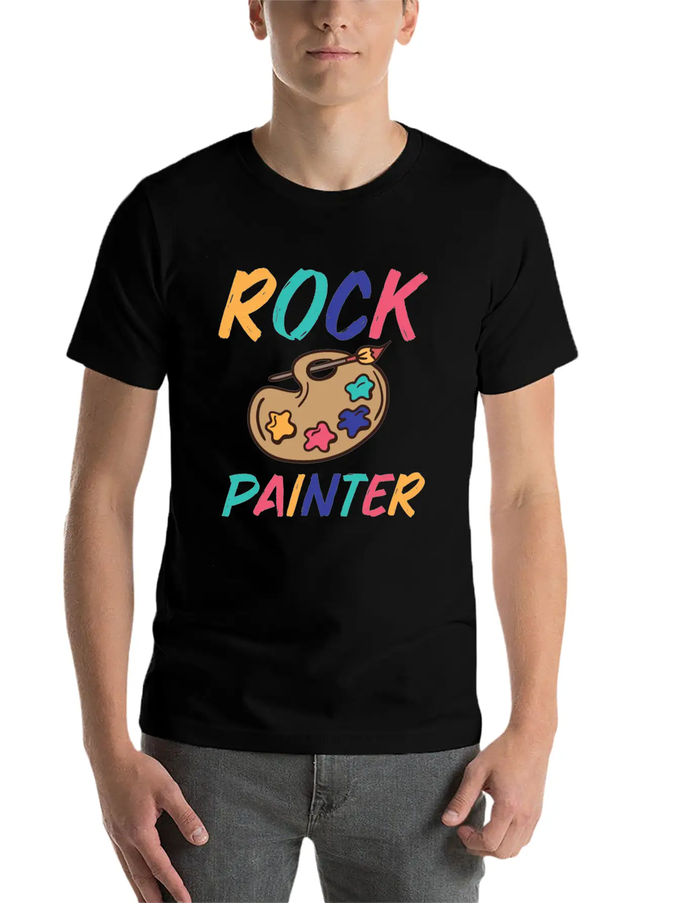 Rock Painting Stylish Everyday T-Shirt – Unisex Basic Cotton Tee