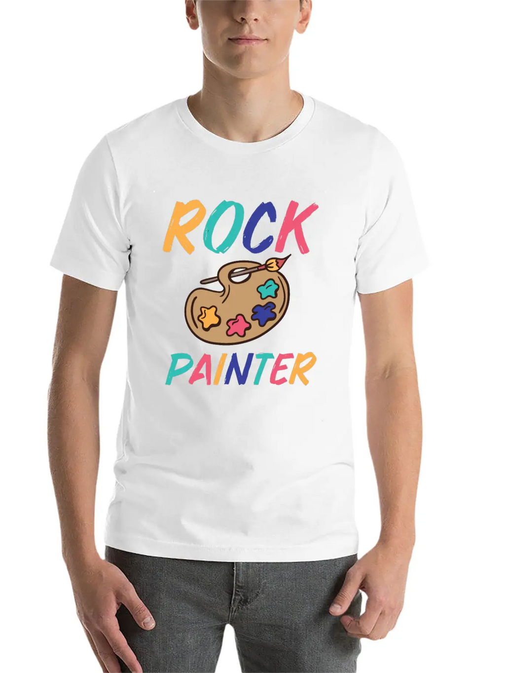 Rock Painting Stylish Everyday T-Shirt – Unisex Basic Cotton Tee