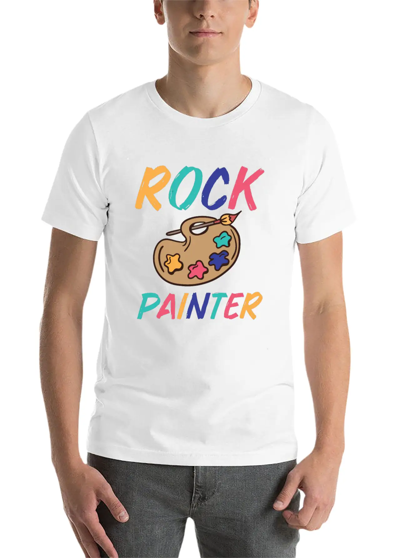 Rock Painting Stylish Everyday T-Shirt – Unisex Basic Cotton Tee