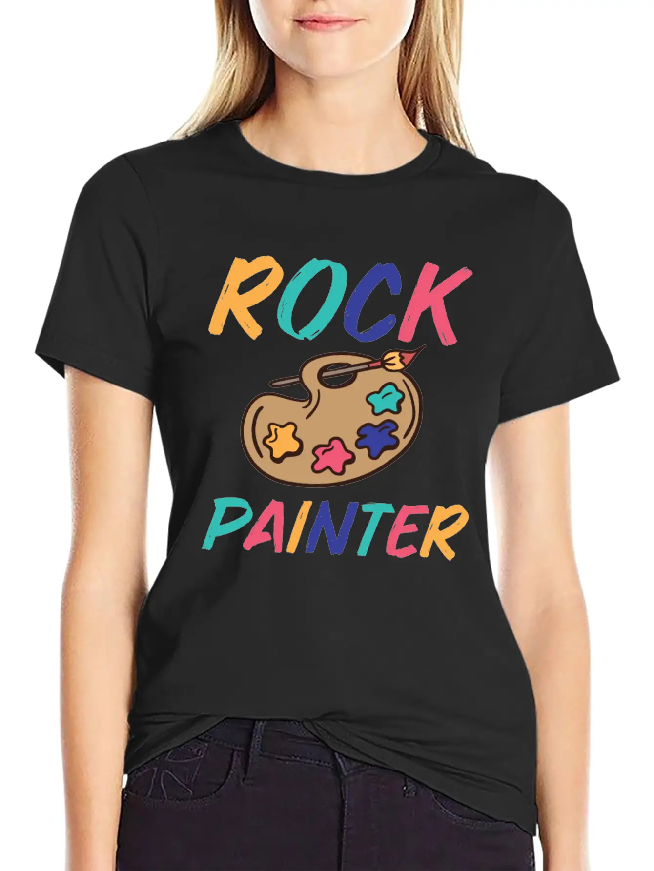 Rock Painting Stylish Everyday T-Shirt – Unisex Basic Cotton Tee