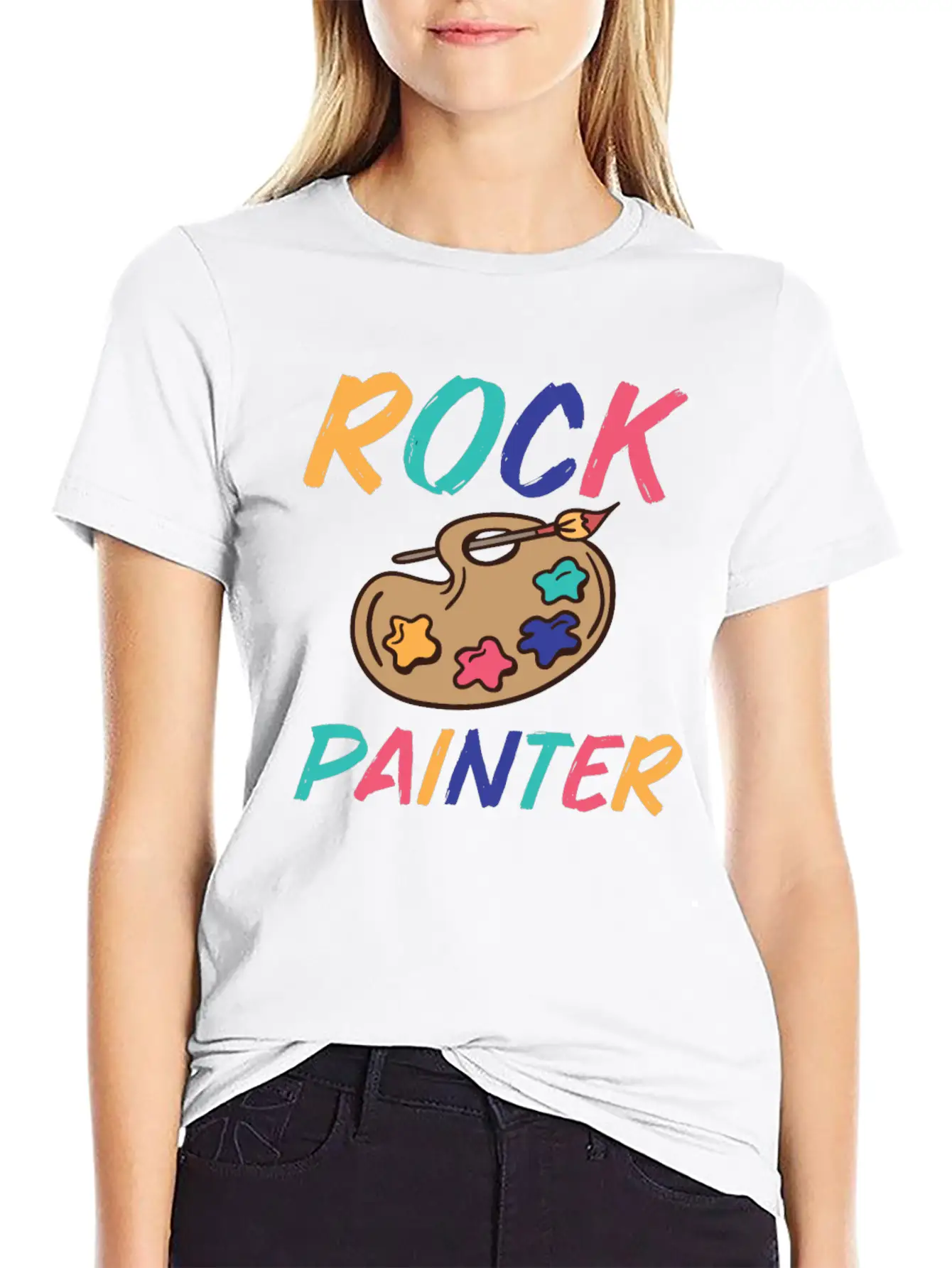 Rock Painting Stylish Everyday T-Shirt – Unisex Basic Cotton Tee