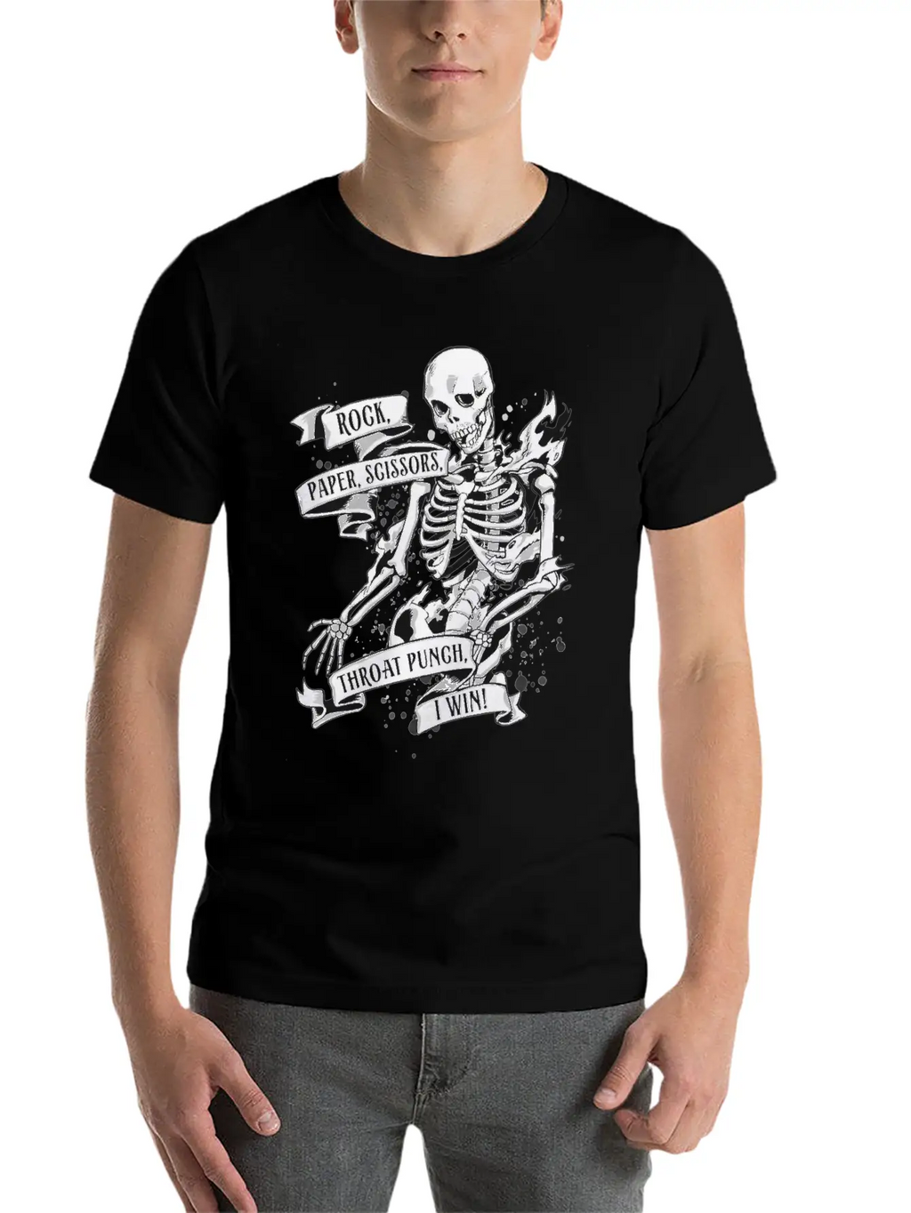 Rock, Paper, Scissors, Throat Punch, I Win Unisex Casual T-Shirt – Clean Design For Daily Comfort
