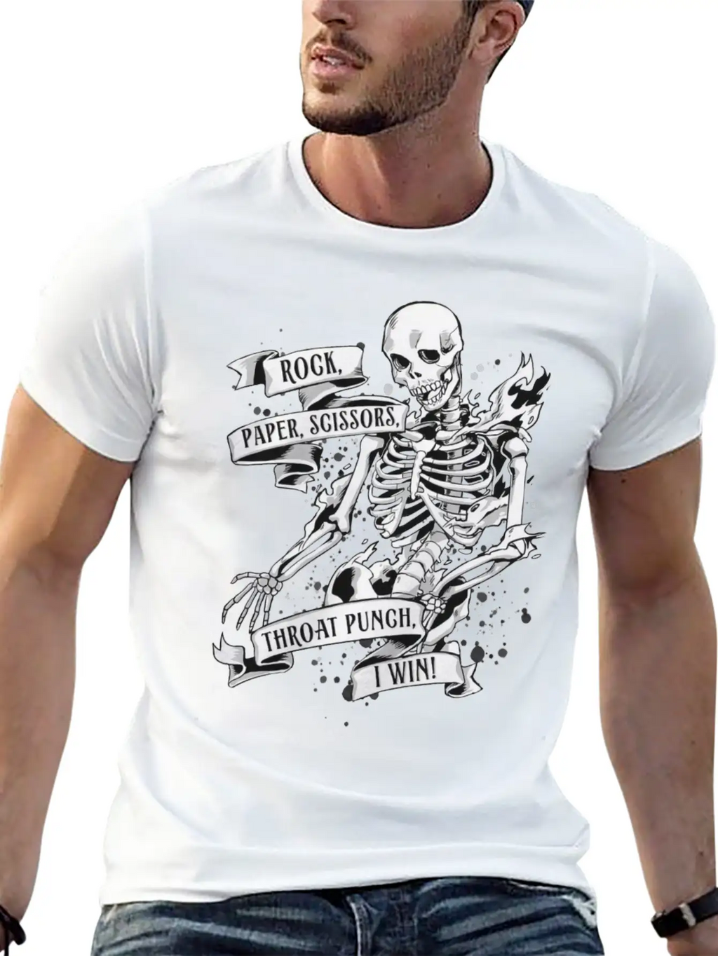 Rock, Paper, Scissors, Throat Punch, I Win Unisex Casual T-Shirt – Clean Design For Daily Comfort