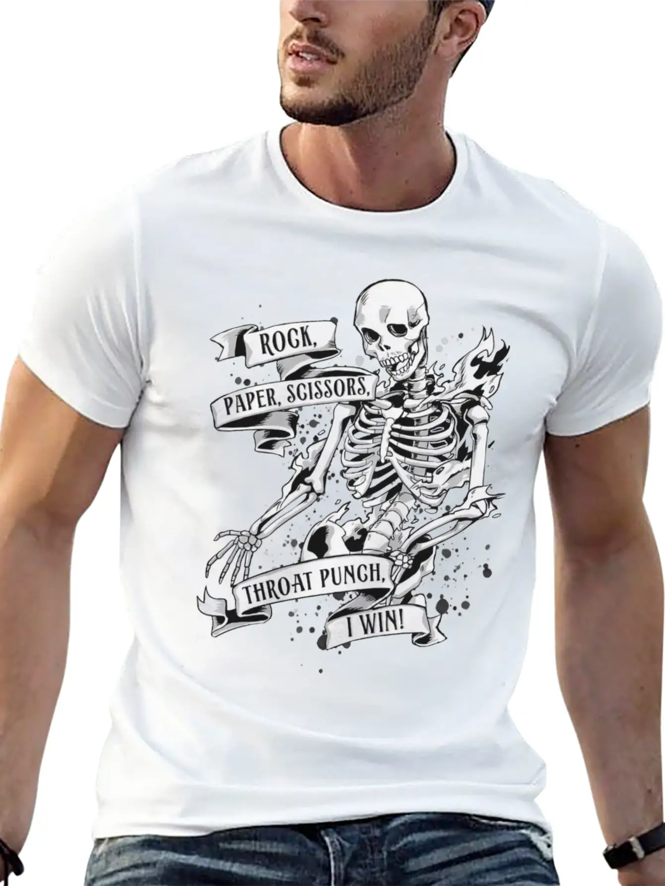 Rock, Paper, Scissors, Throat Punch, I Win Unisex Casual T-Shirt – Clean Design For Daily Comfort
