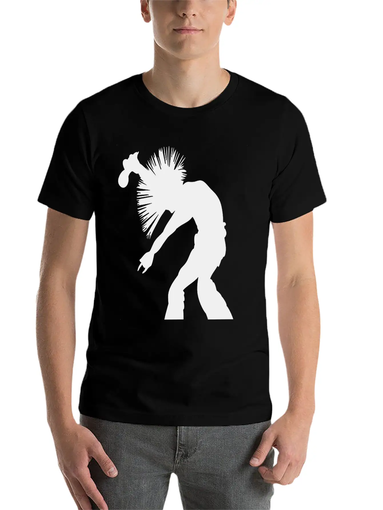 Rock Star Singer With Wild Mohican Style Hair Breathable Soft Cotton T-Shirt – Timeless Casual Look