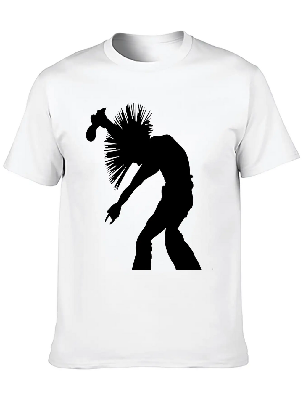 Rock Star Singer With Wild Mohican Style Hair Breathable Soft Cotton T-Shirt – Timeless Casual Look