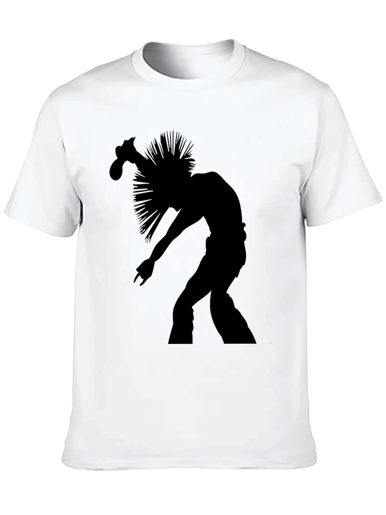 Rock Star Singer With Wild Mohican Style Hair Breathable Soft Cotton T-Shirt – Timeless Casual Look