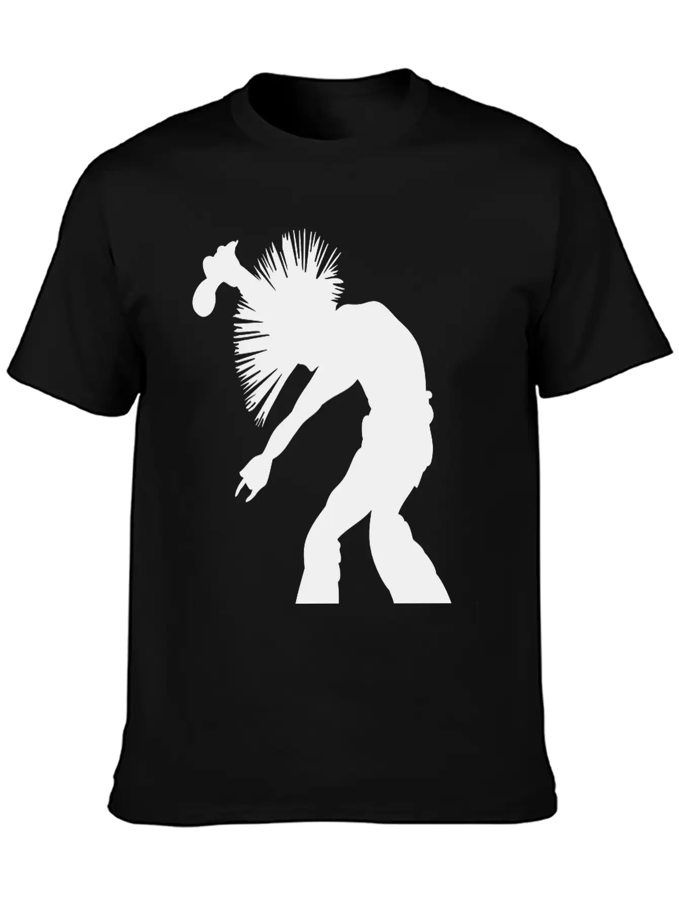 Rock Star Singer With Wild Mohican Style Hair Breathable Soft Cotton T-Shirt – Timeless Casual Look