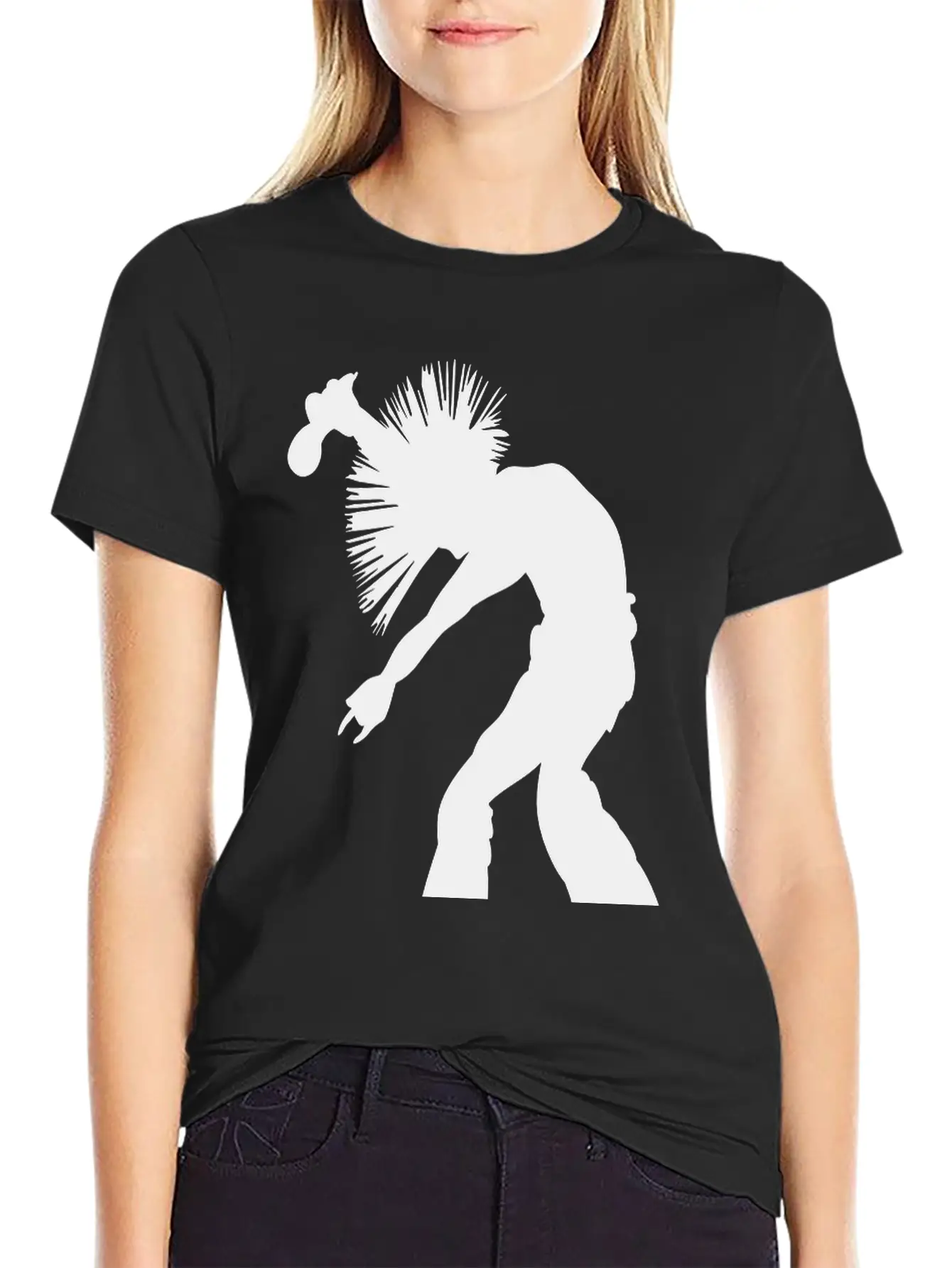 Rock Star Singer With Wild Mohican Style Hair Breathable Soft Cotton T-Shirt – Timeless Casual Look