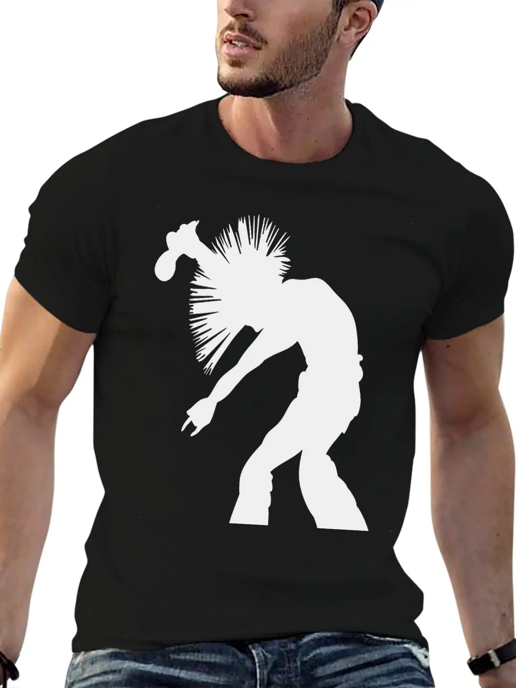Rock Star Singer With Wild Mohican Style Hair Breathable Soft Cotton T-Shirt – Timeless Casual Look