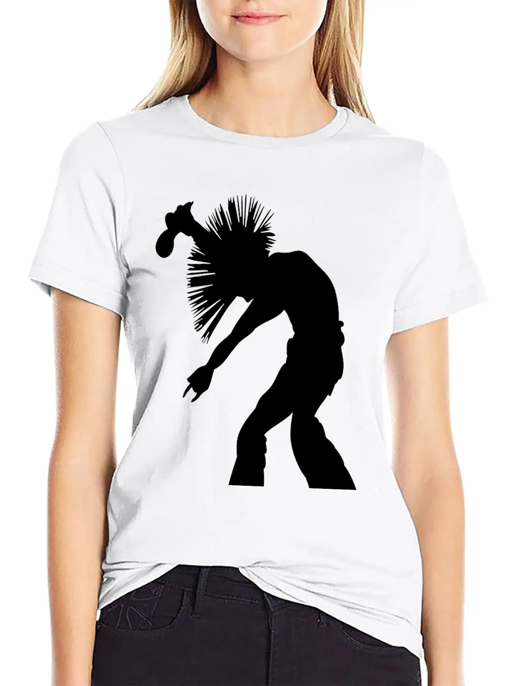 Rock Star Singer With Wild Mohican Style Hair Breathable Soft Cotton T-Shirt – Timeless Casual Look