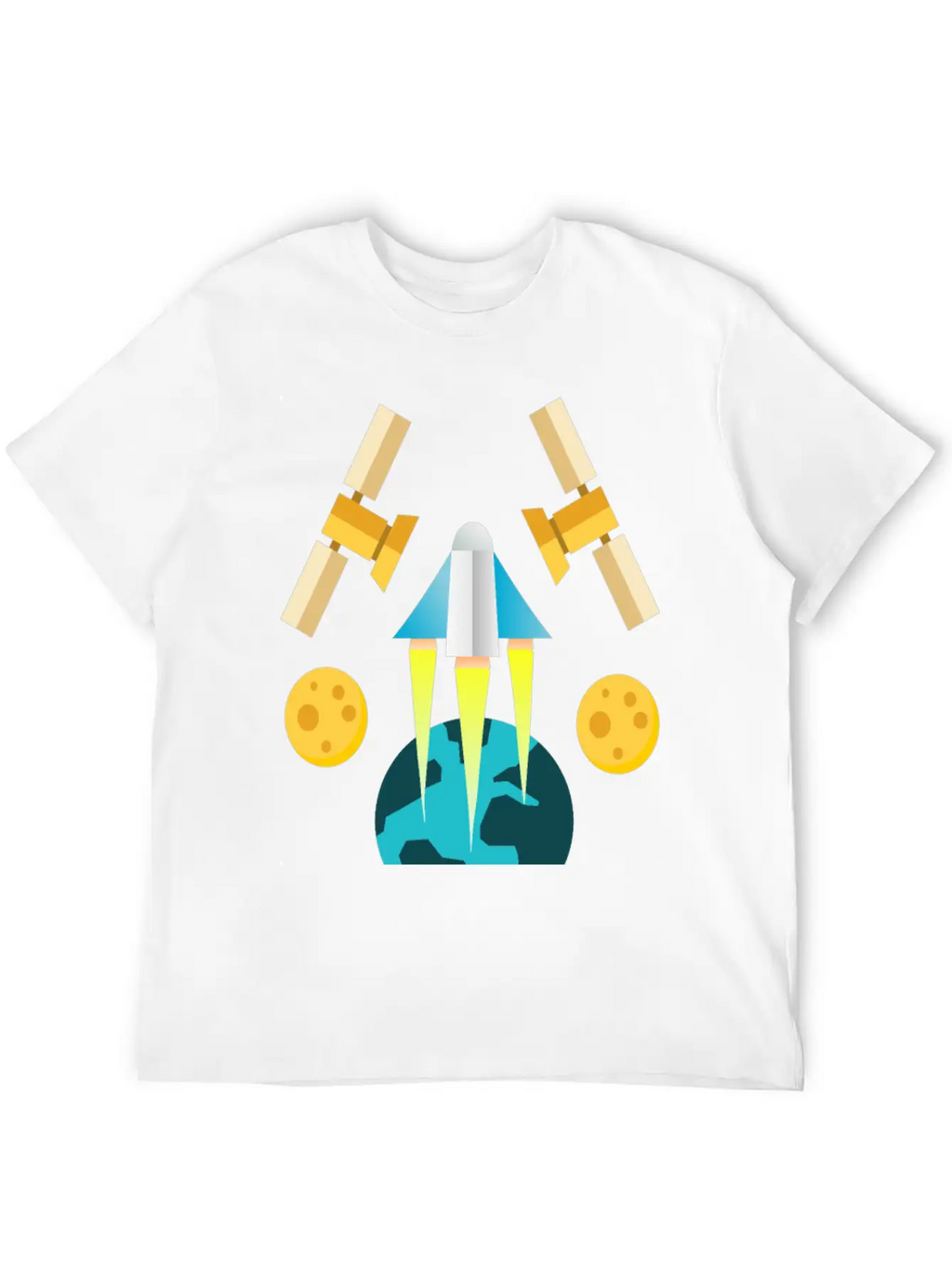 Rocket In Space Unisex Short Sleeve Soft Cotton T-Shirt – Casual Everyday Wear