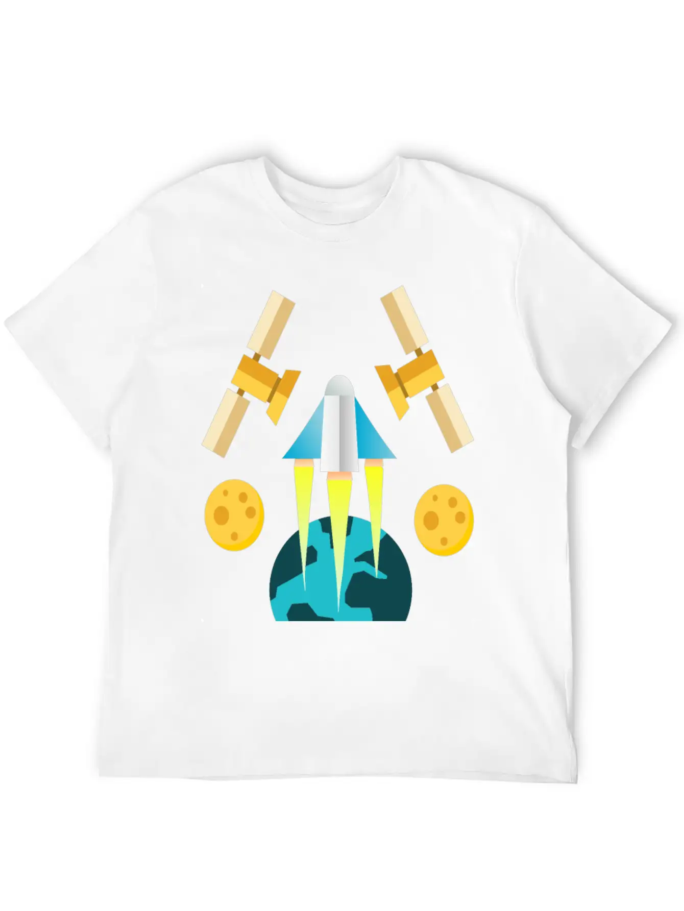 Rocket In Space Unisex Short Sleeve Soft Cotton T-Shirt – Casual Everyday Wear