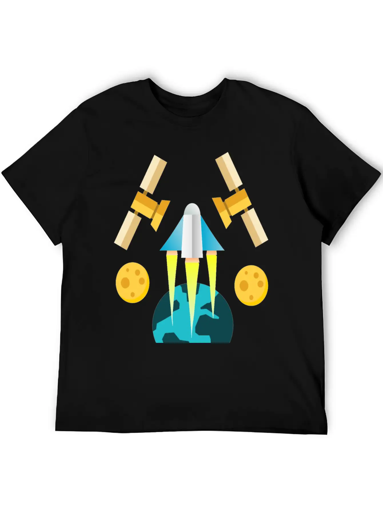 Rocket In Space Unisex Short Sleeve Soft Cotton T-Shirt – Casual Everyday Wear