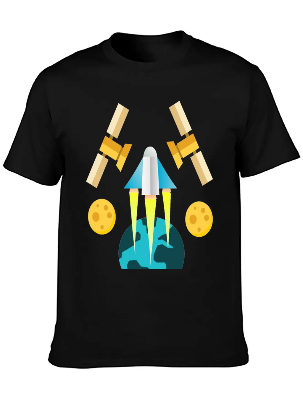 Rocket In Space Unisex Short Sleeve Soft Cotton T-Shirt – Casual Everyday Wear