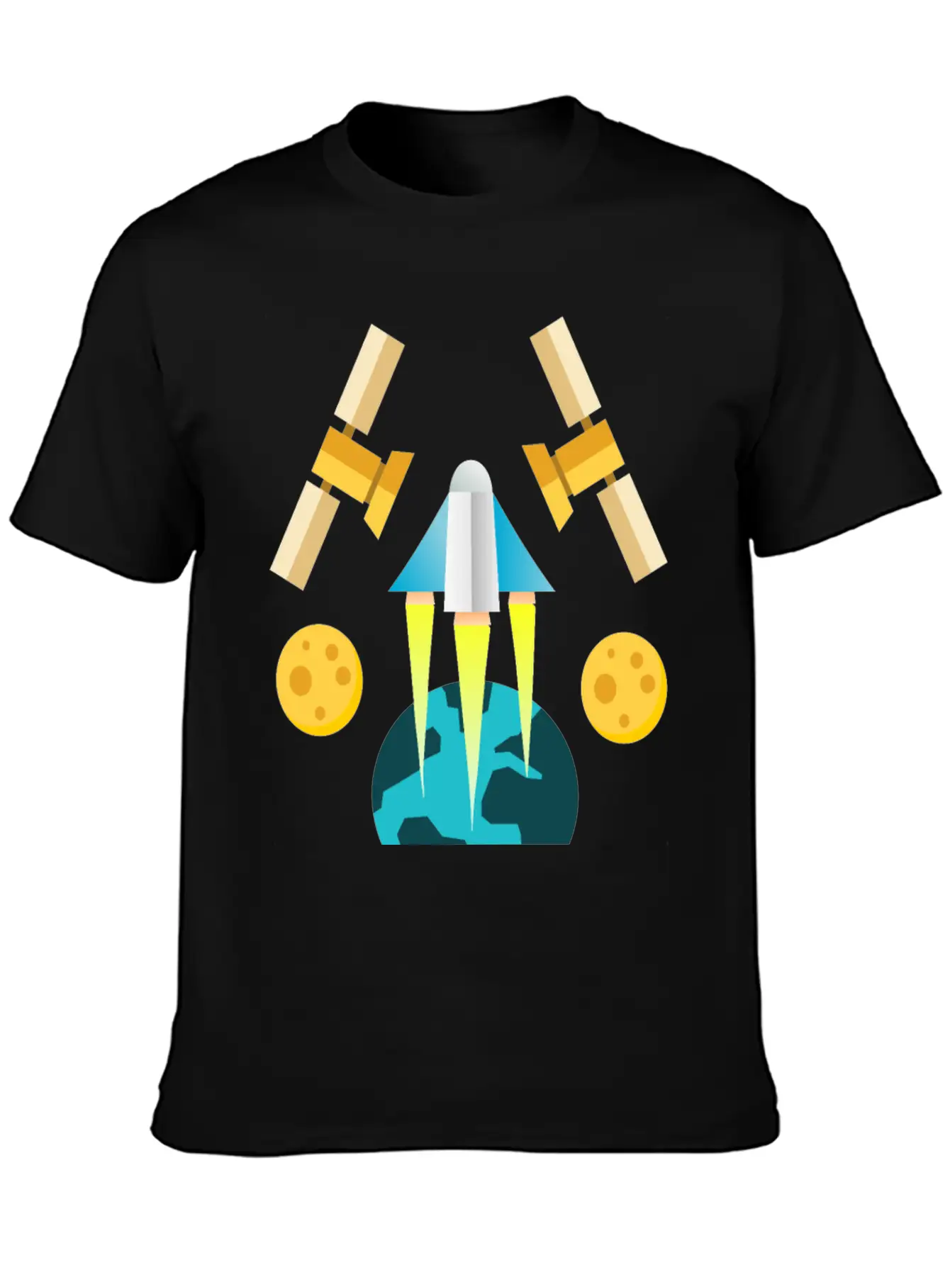 Rocket In Space Unisex Short Sleeve Soft Cotton T-Shirt – Casual Everyday Wear