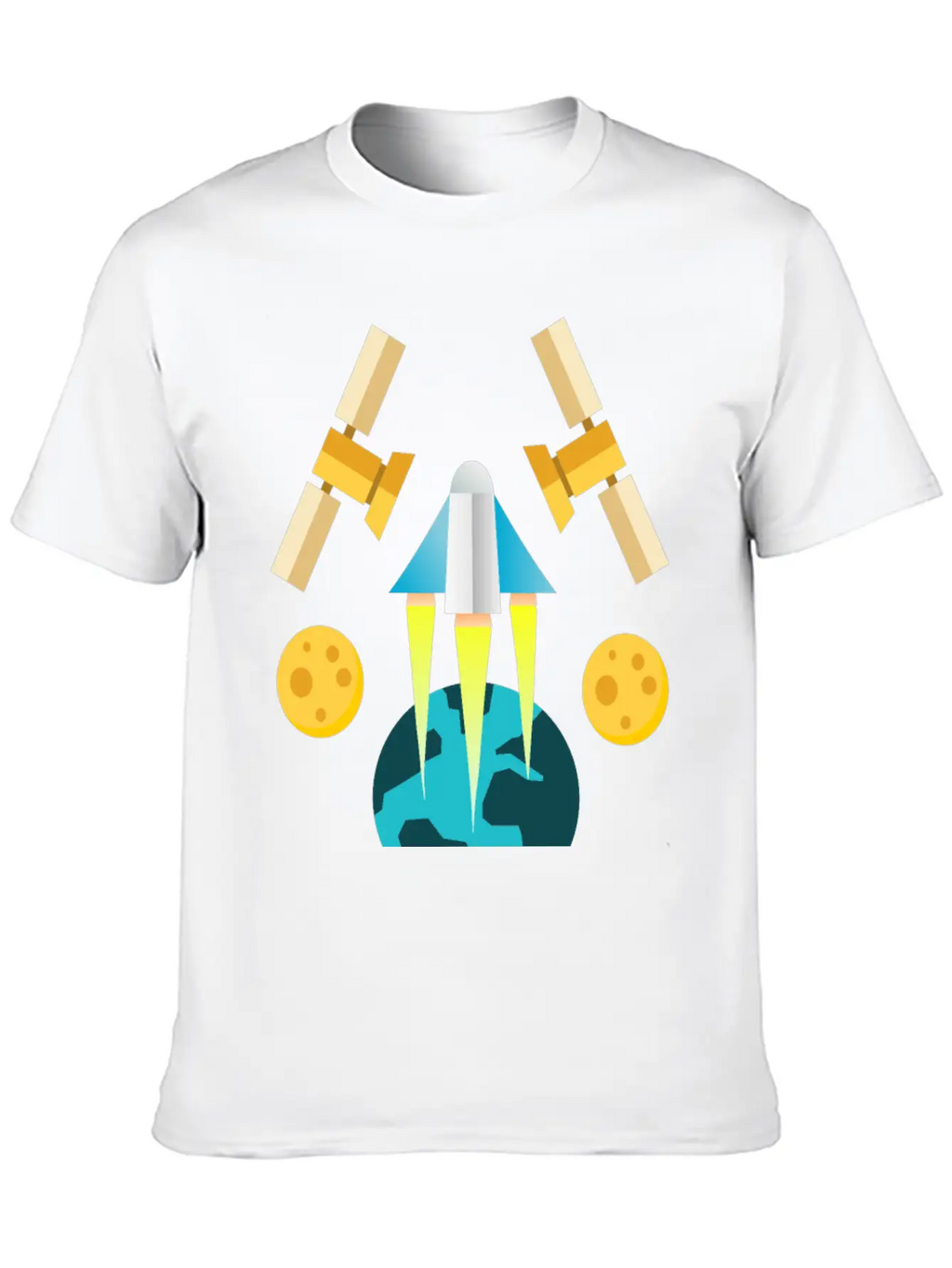 Rocket In Space Unisex Short Sleeve Soft Cotton T-Shirt – Casual Everyday Wear