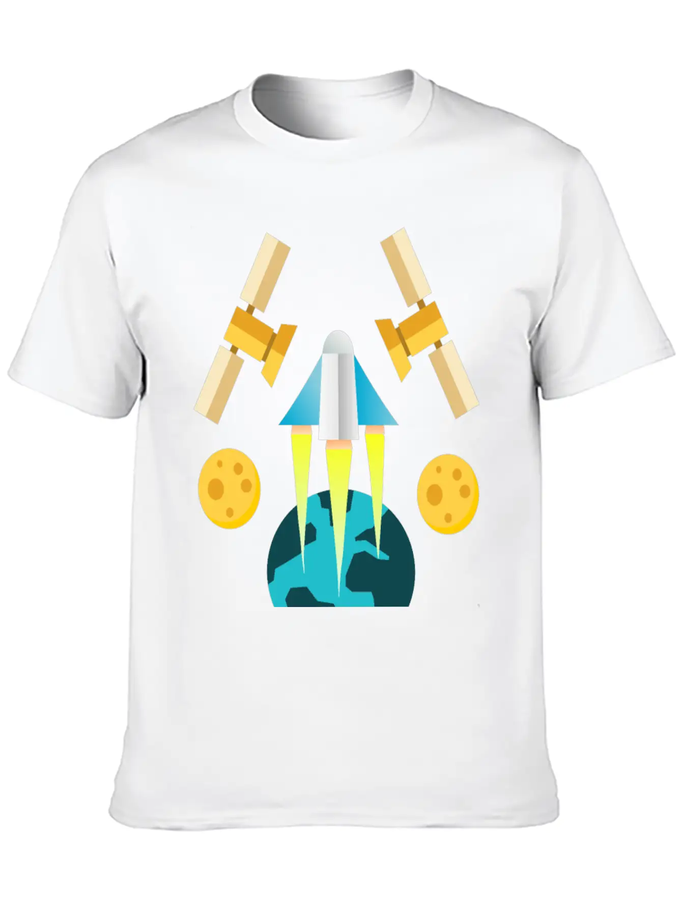 Rocket In Space Unisex Short Sleeve Soft Cotton T-Shirt – Casual Everyday Wear