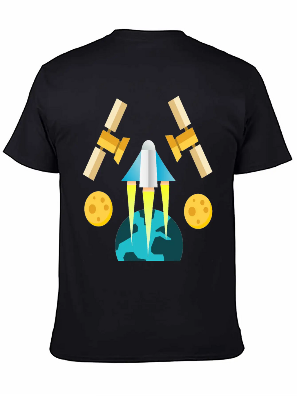 Rocket In Space Unisex Short Sleeve Soft Cotton T-Shirt – Casual Everyday Wear