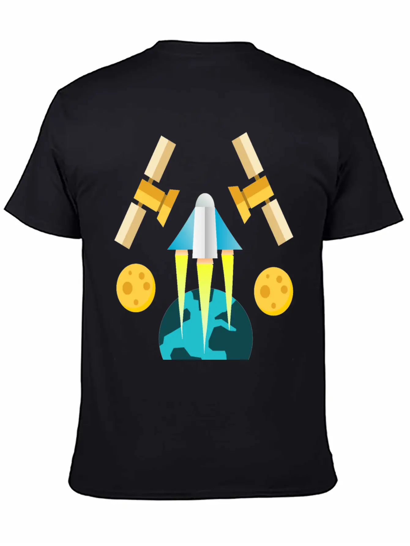 Rocket In Space Unisex Short Sleeve Soft Cotton T-Shirt – Casual Everyday Wear