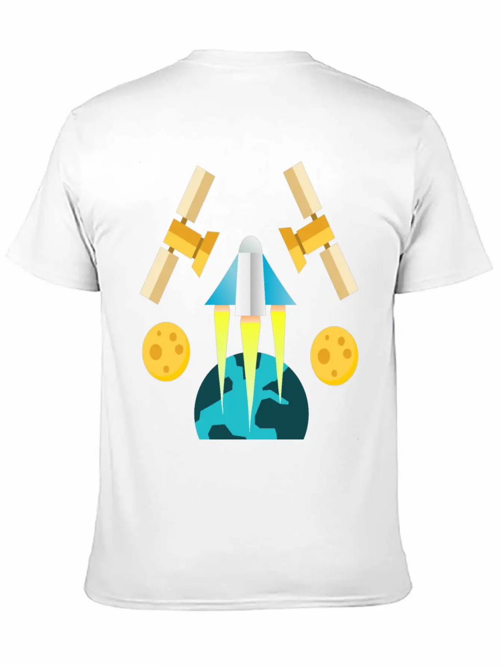 Rocket In Space Unisex Short Sleeve Soft Cotton T-Shirt – Casual Everyday Wear