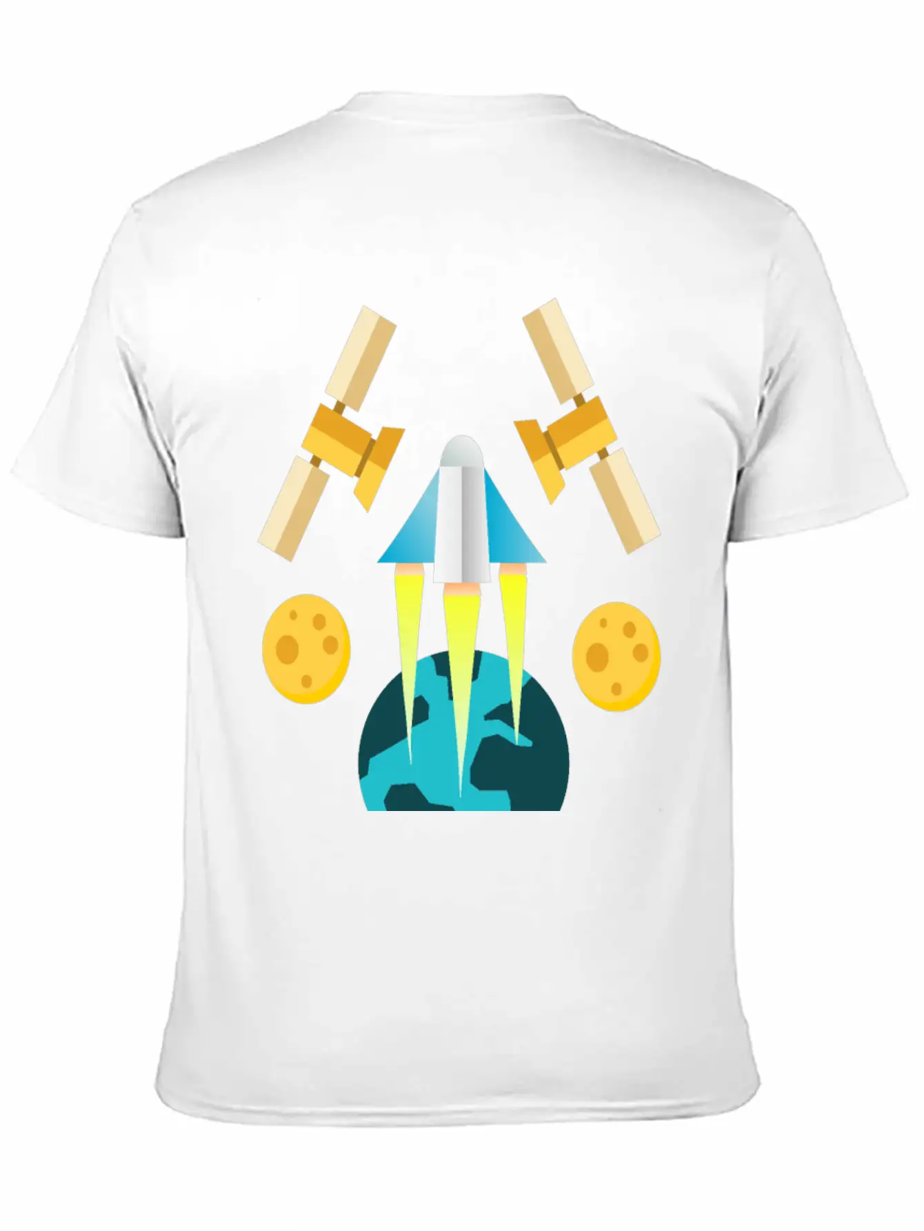 Rocket In Space Unisex Short Sleeve Soft Cotton T-Shirt – Casual Everyday Wear