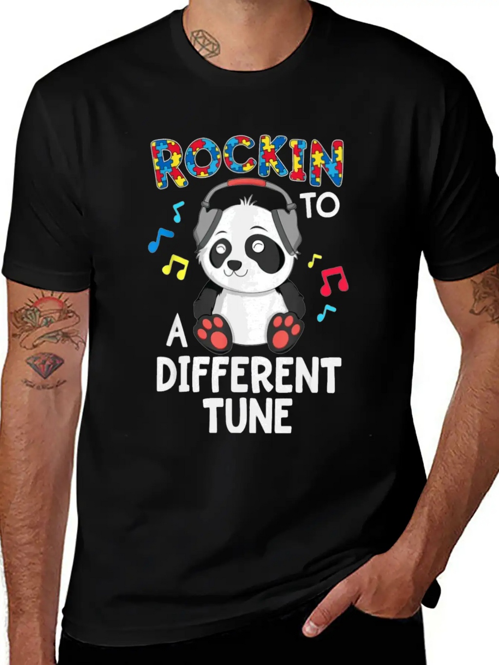 Rockin To A Different Tune Essential Cotton Tee For Daily Outfits – Unisex Style