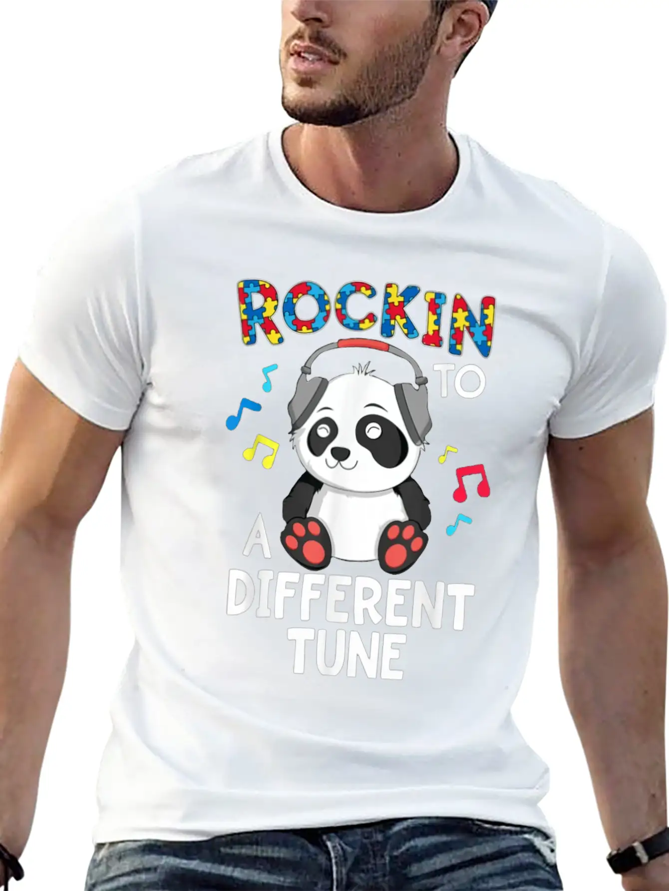 Rockin To A Different Tune Essential Cotton Tee For Daily Outfits – Unisex Style