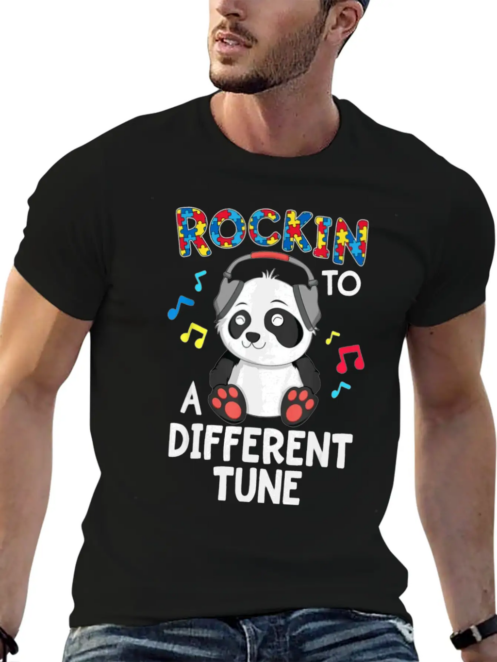 Rockin To A Different Tune Essential Cotton Tee For Daily Outfits – Unisex Style
