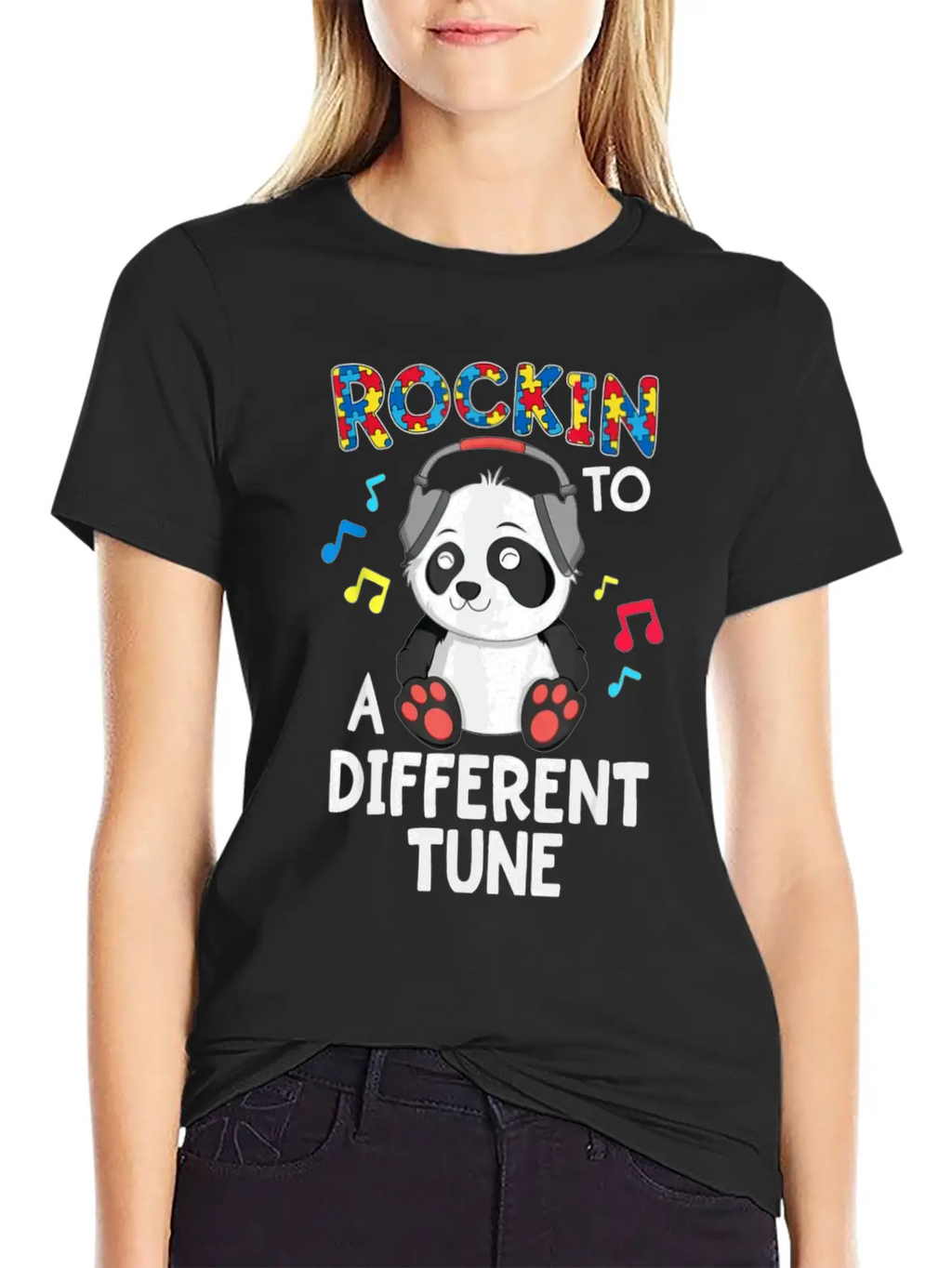 Rockin To A Different Tune Essential Cotton Tee For Daily Outfits – Unisex Style