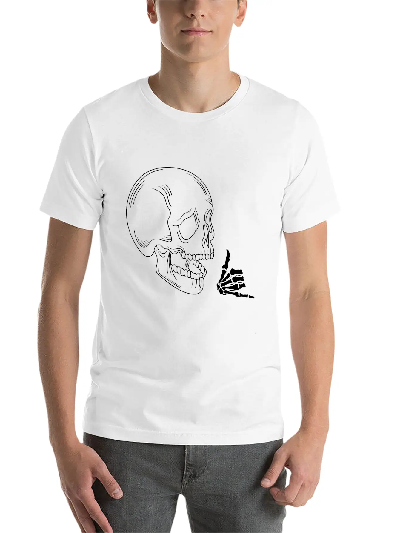 Rocking Skull Unisex Casual T-Shirt – Clean Design For Daily Comfort