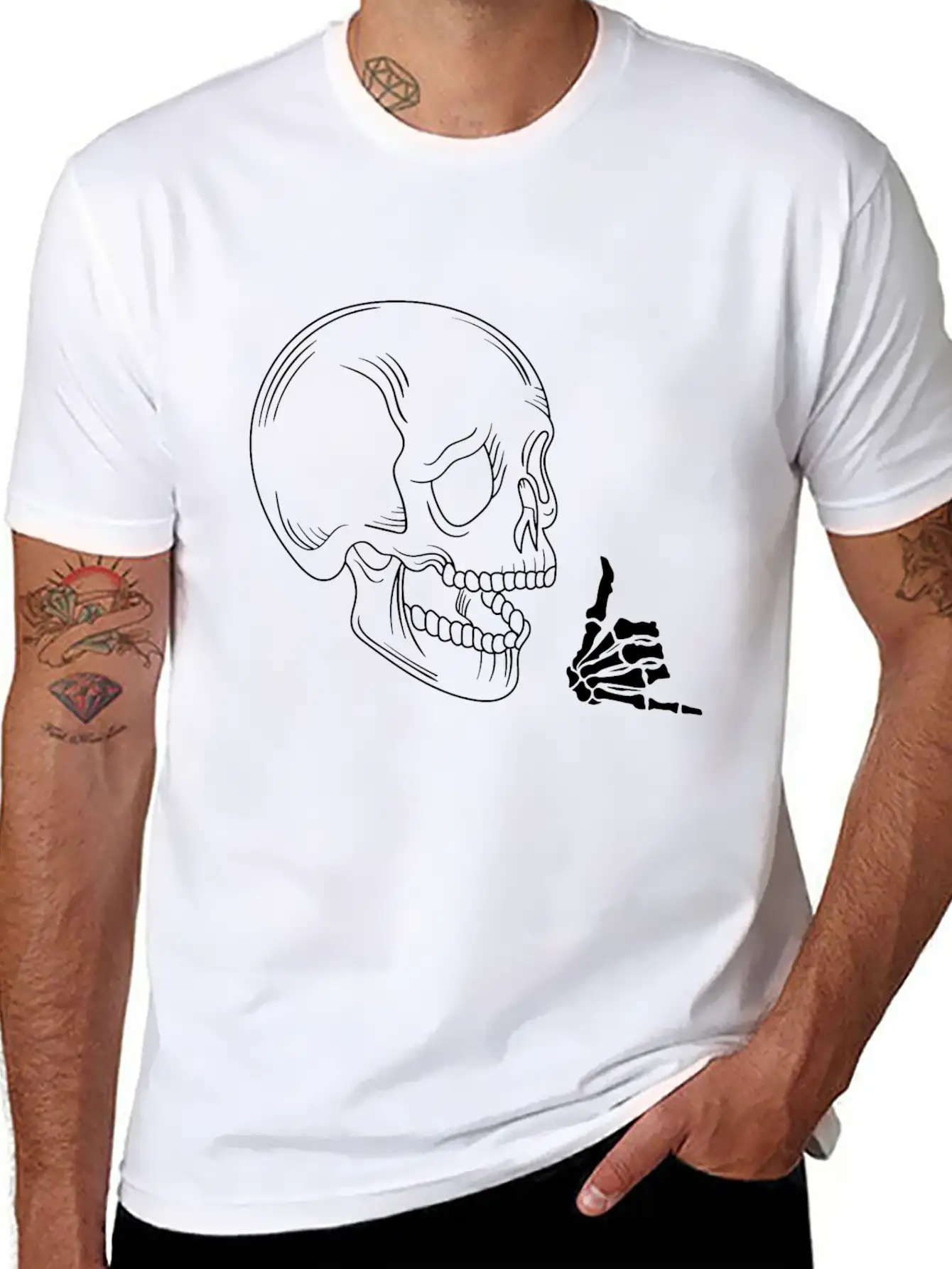 Rocking Skull Unisex Casual T-Shirt – Clean Design For Daily Comfort