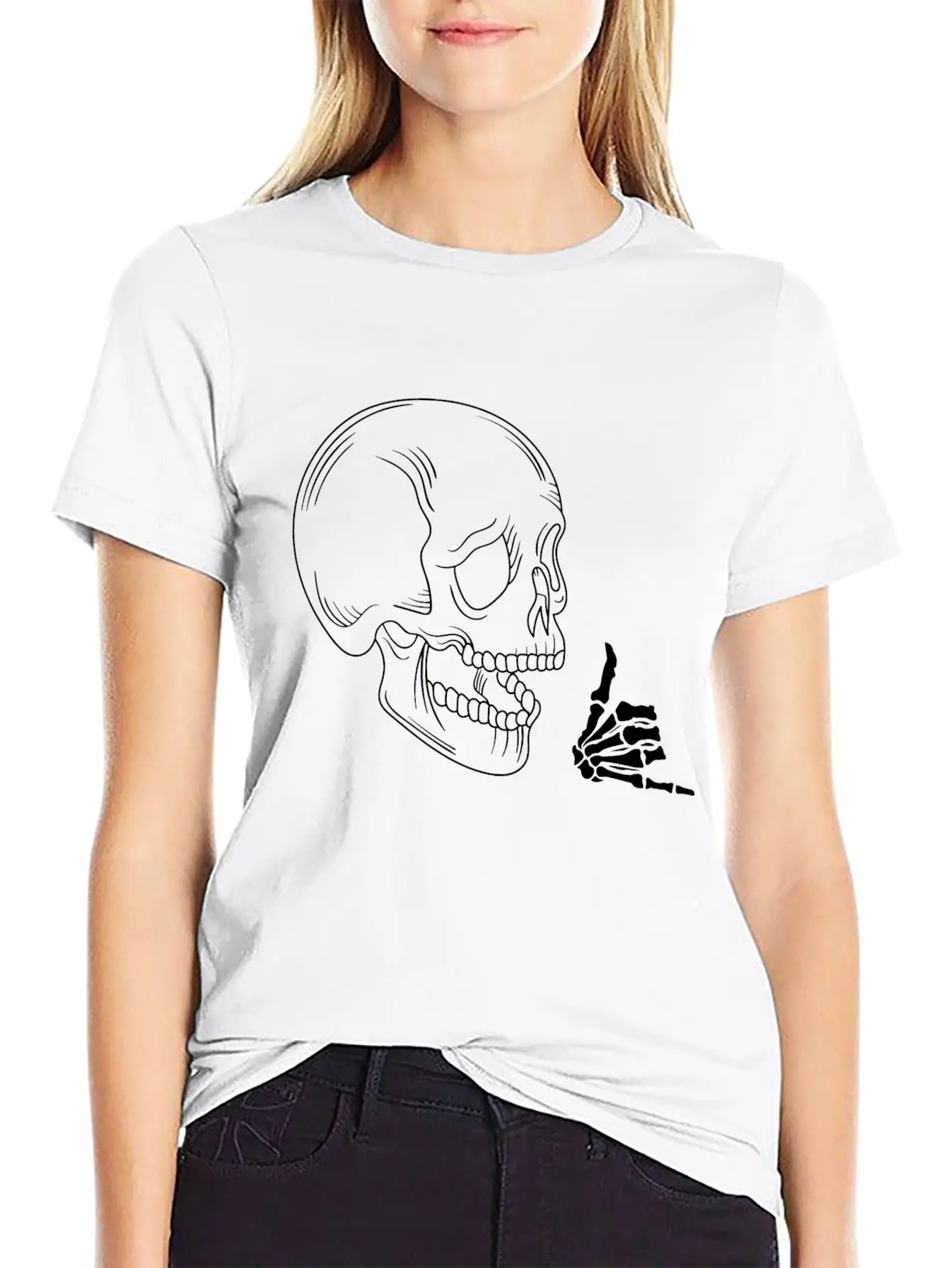 Rocking Skull Unisex Casual T-Shirt – Clean Design For Daily Comfort