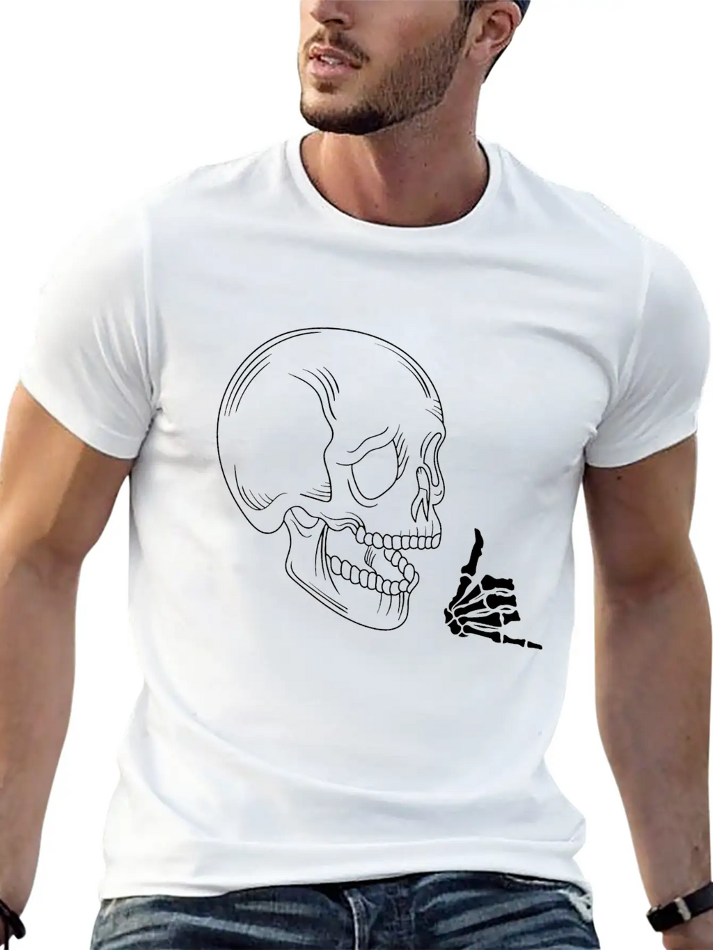 Rocking Skull Unisex Casual T-Shirt – Clean Design For Daily Comfort
