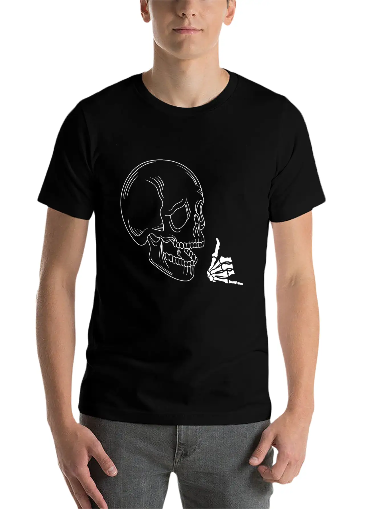 Rocking Skull Unisex Casual T-Shirt – Clean Design For Daily Comfort
