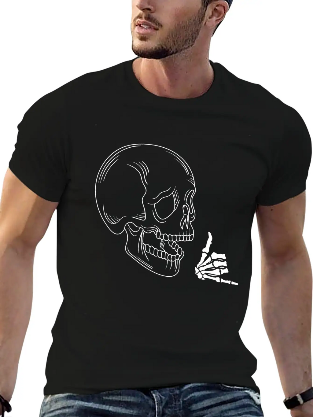 Rocking Skull Unisex Casual T-Shirt – Clean Design For Daily Comfort