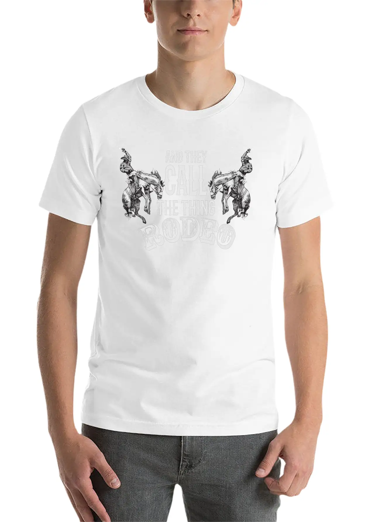 Rodeo, Embellishments, Country, Cowboys Unisex Short Sleeve Soft Cotton T-Shirt – Casual Everyday Wear