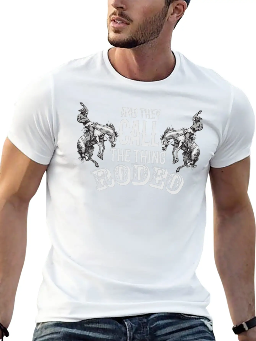 Rodeo, Embellishments, Country, Cowboys Unisex Short Sleeve Soft Cotton T-Shirt – Casual Everyday Wear
