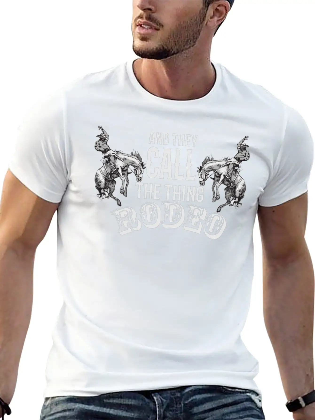 Rodeo, Embellishments, Country, Cowboys Unisex Short Sleeve Soft Cotton T-Shirt – Casual Everyday Wear