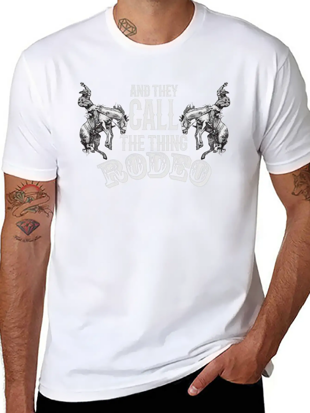 Rodeo, Embellishments, Country, Cowboys Unisex Short Sleeve Soft Cotton T-Shirt – Casual Everyday Wear