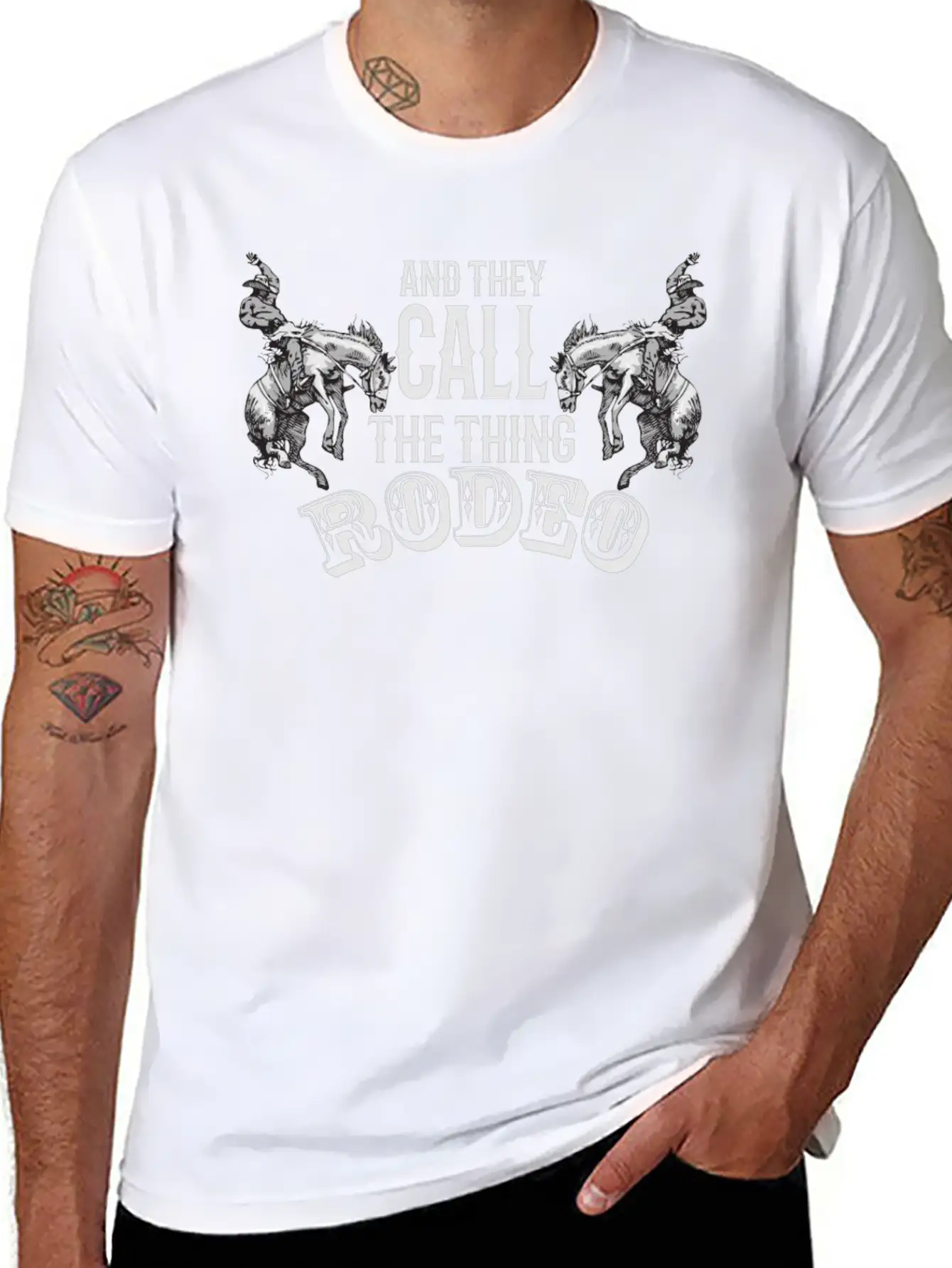 Rodeo, Embellishments, Country, Cowboys Unisex Short Sleeve Soft Cotton T-Shirt – Casual Everyday Wear