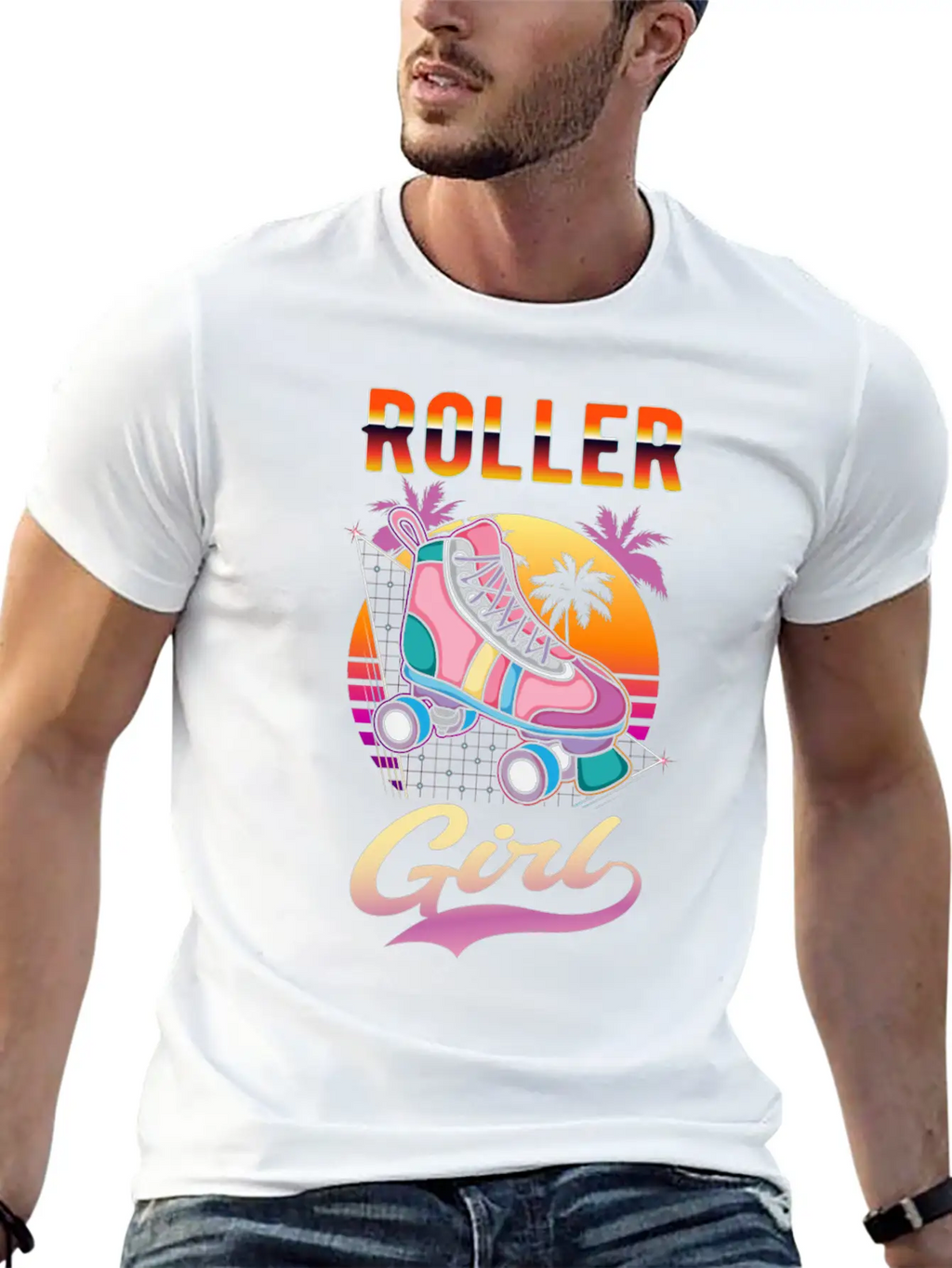 Roller Girl Vaporwave Rollerskates Retro Skater Unisex Casual T-Shirt – Clean Design For Daily Comfort