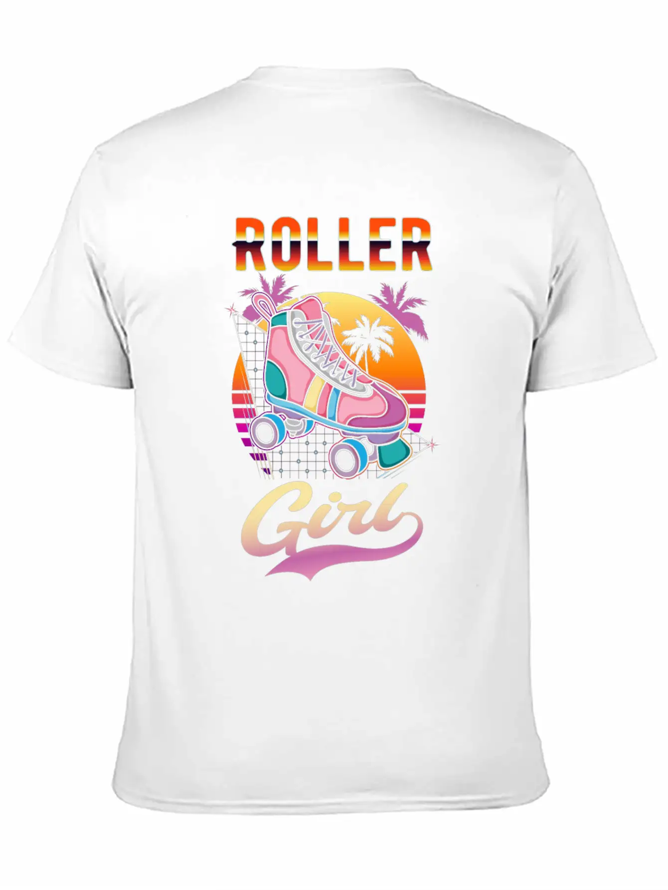 Roller Girl Vaporwave Rollerskates Retro Skater Unisex Casual T-Shirt – Clean Design For Daily Comfort