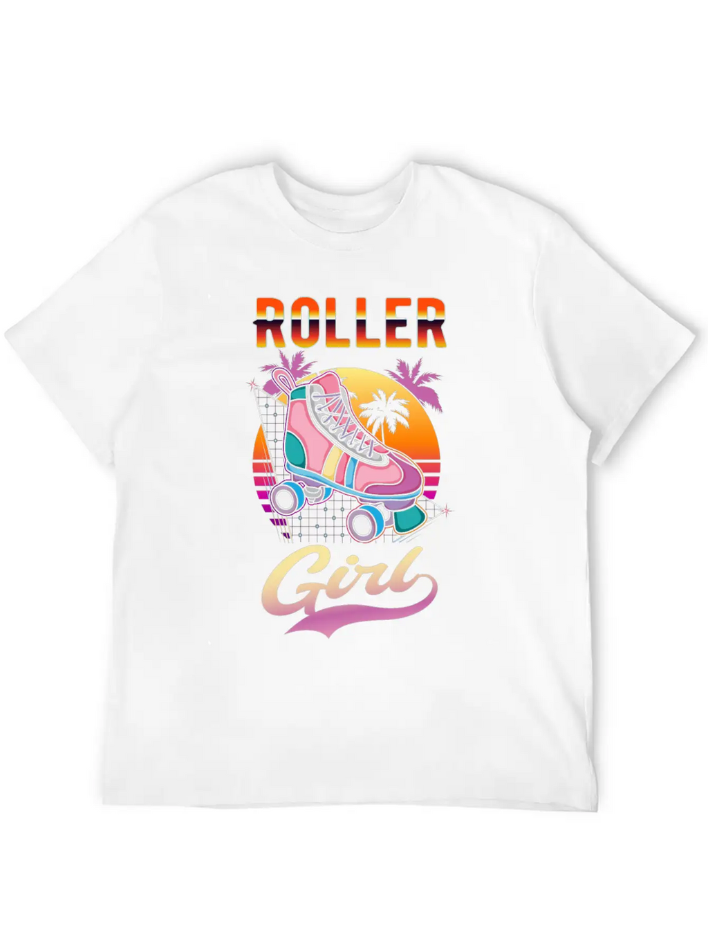 Roller Girl Vaporwave Rollerskates Retro Skater Unisex Casual T-Shirt – Clean Design For Daily Comfort