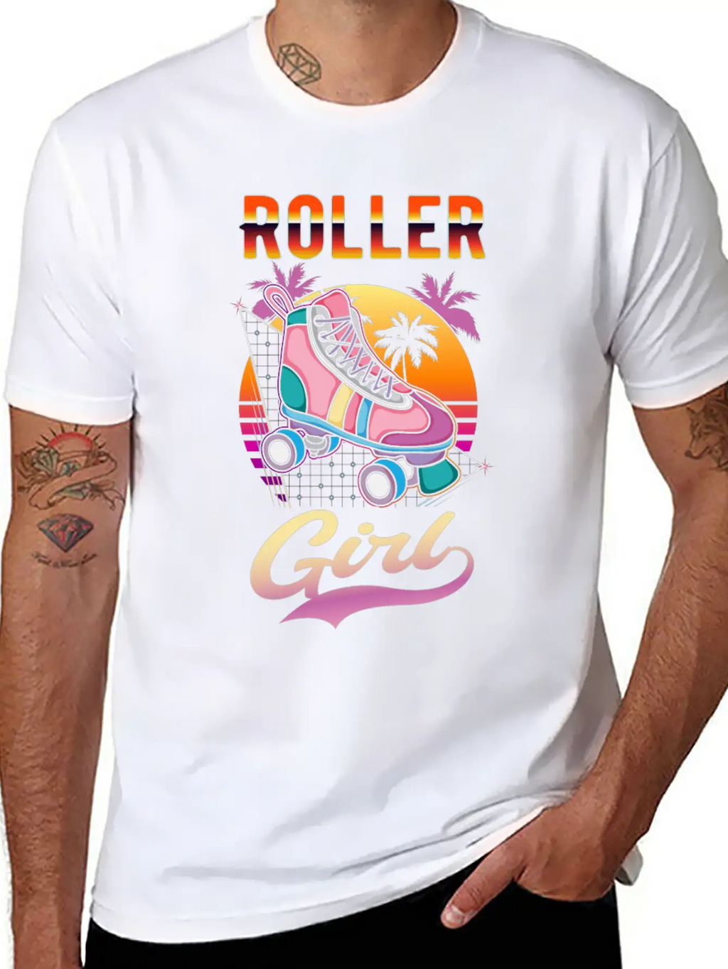 Roller Girl Vaporwave Rollerskates Retro Skater Unisex Casual T-Shirt – Clean Design For Daily Comfort