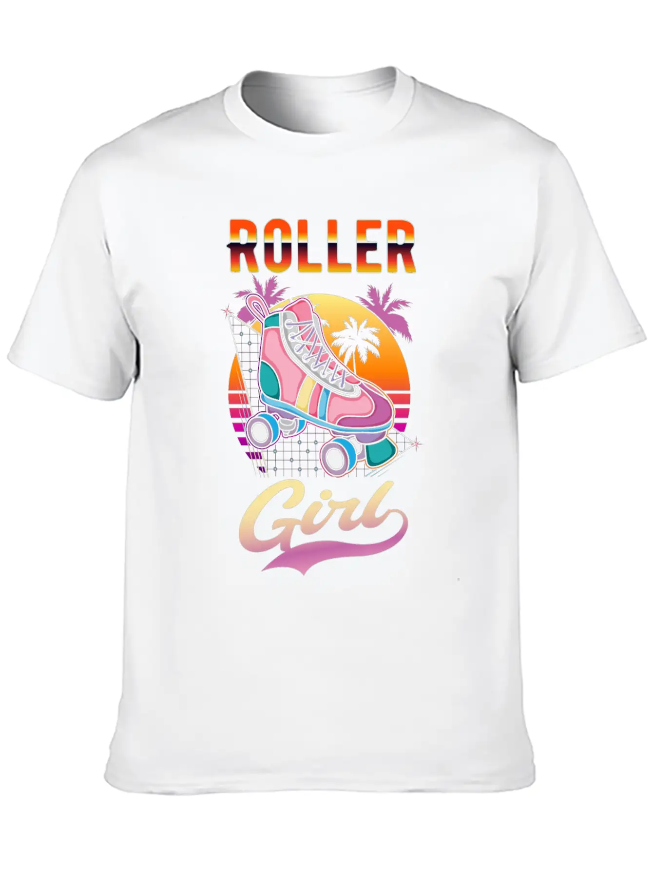 Roller Girl Vaporwave Rollerskates Retro Skater Unisex Casual T-Shirt – Clean Design For Daily Comfort