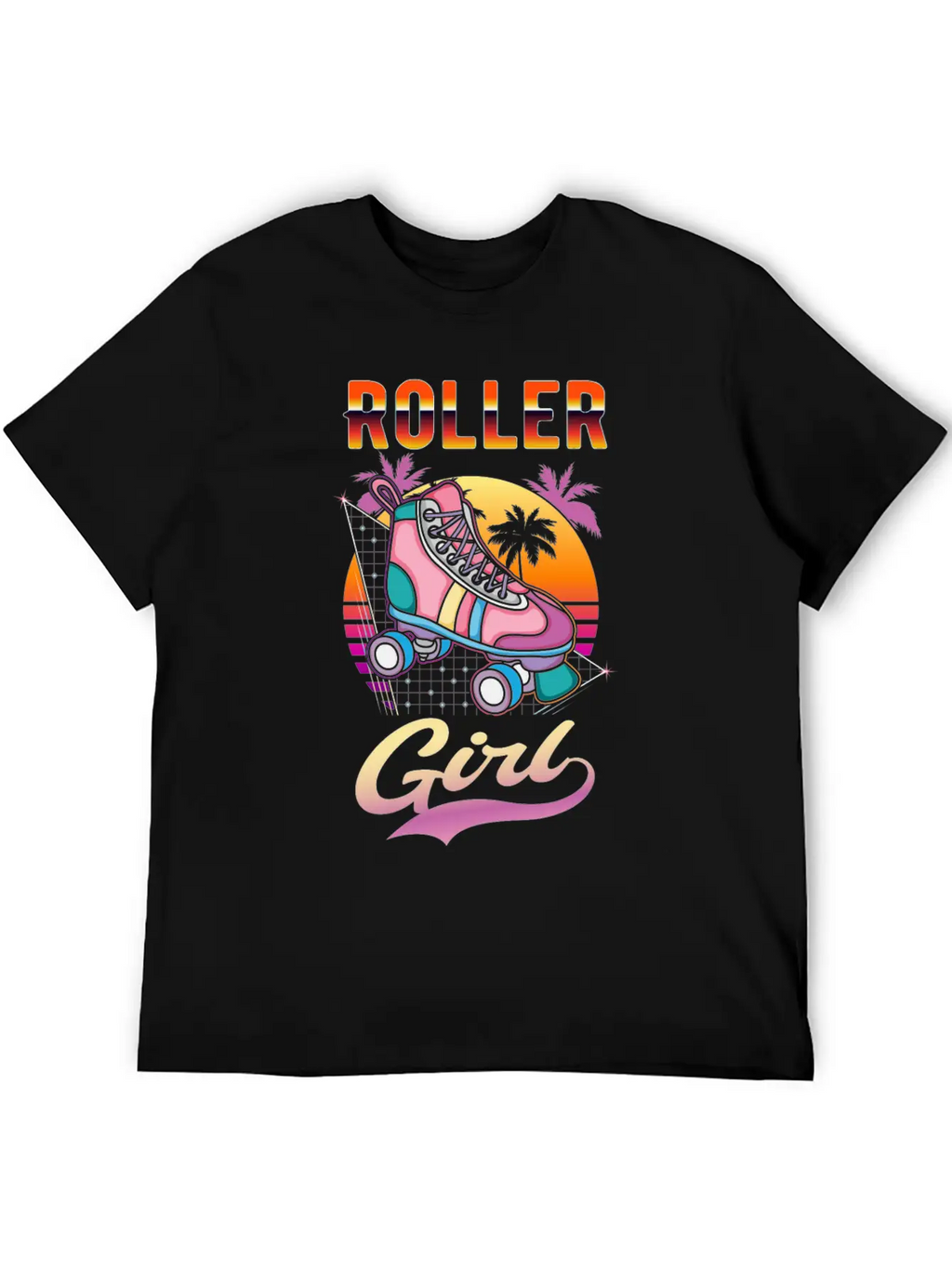 Roller Girl Vaporwave Rollerskates Retro Skater Unisex Casual T-Shirt – Clean Design For Daily Comfort