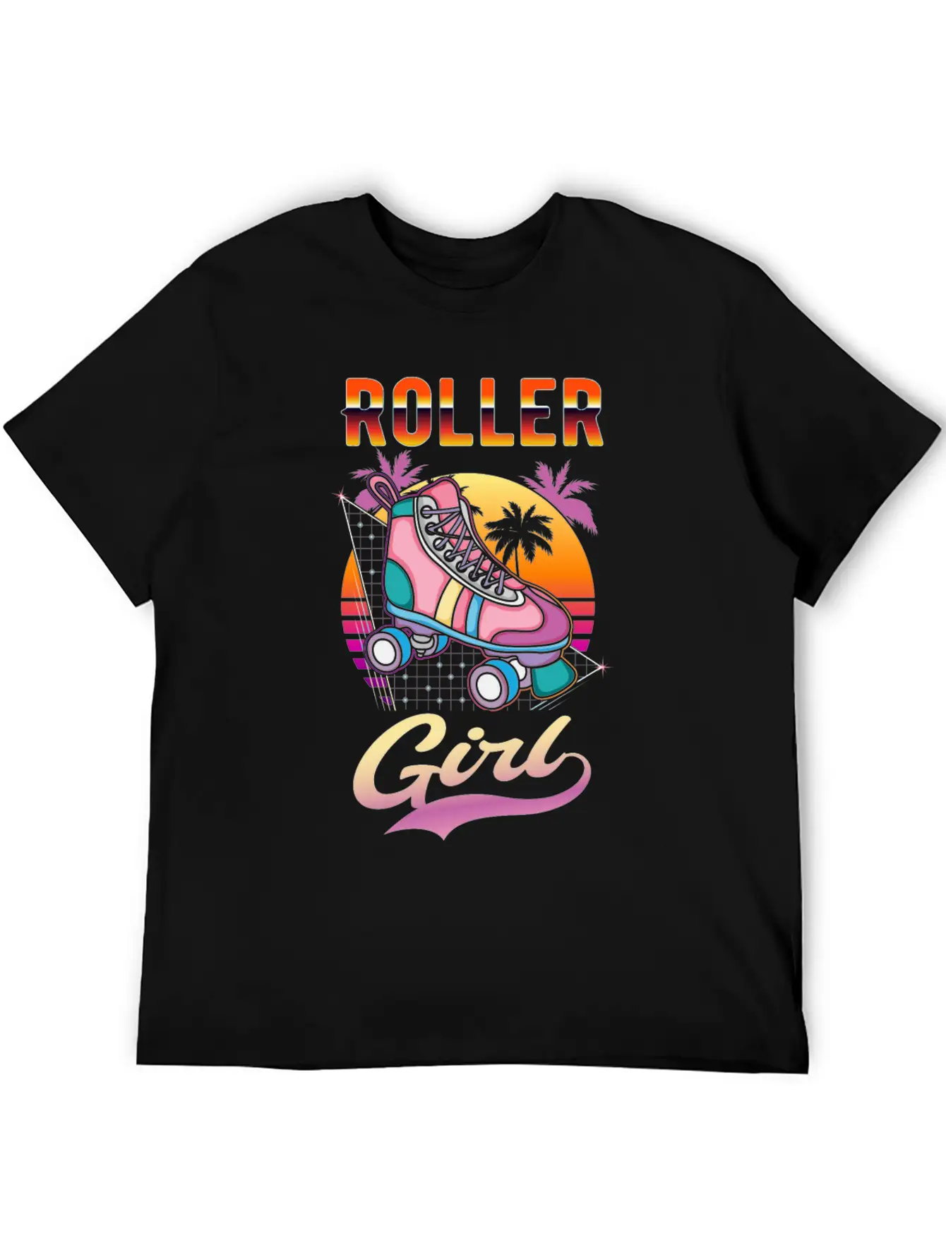 Roller Girl Vaporwave Rollerskates Retro Skater Unisex Casual T-Shirt – Clean Design For Daily Comfort