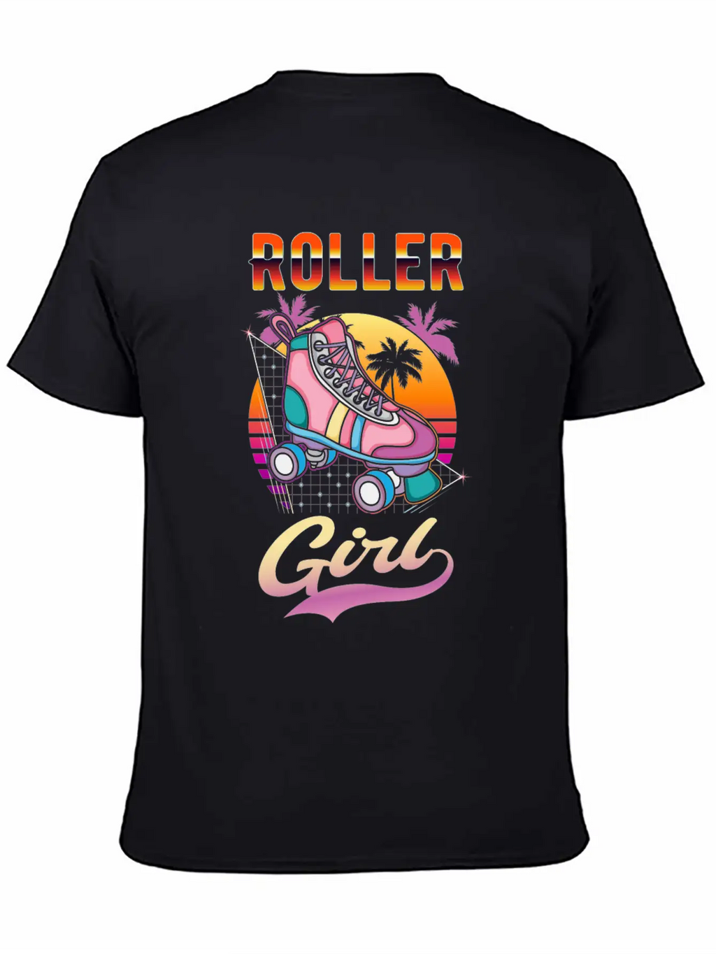 Roller Girl Vaporwave Rollerskates Retro Skater Unisex Casual T-Shirt – Clean Design For Daily Comfort