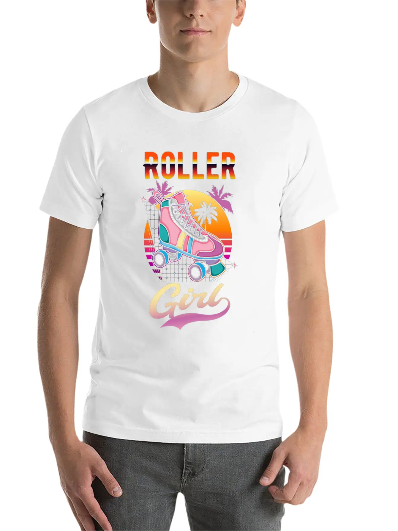Roller Girl Vaporwave Rollerskates Retro Skater Unisex Casual T-Shirt – Clean Design For Daily Comfort